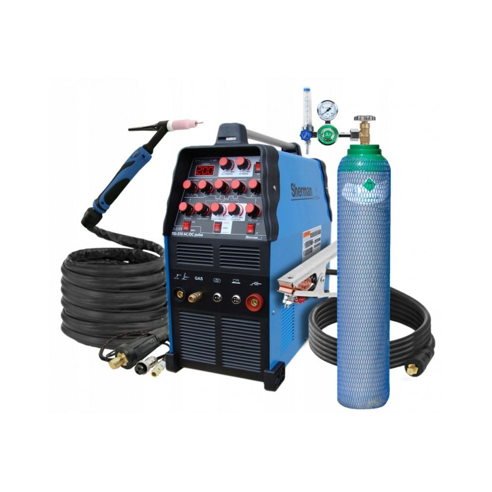 Sherman TIG 210 AC/DC pulse - pack ahorro con gas