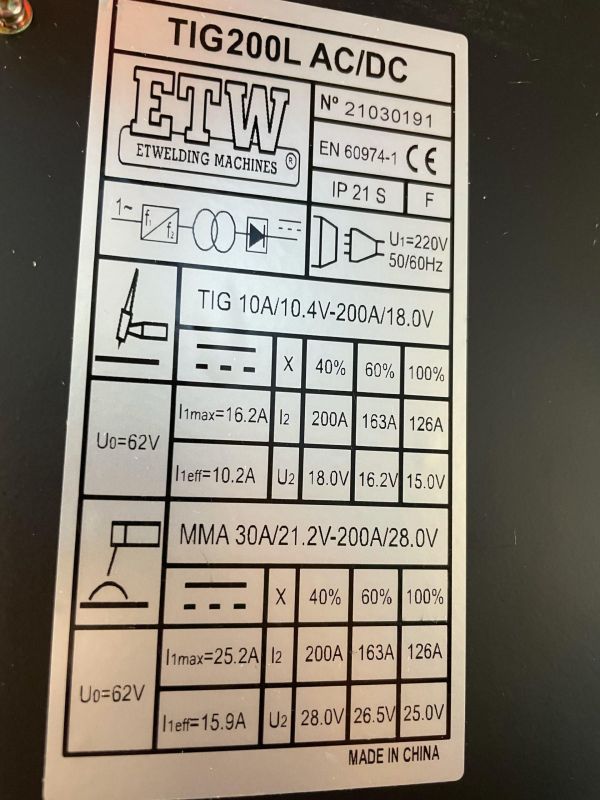 SOLDADOR TIG AC DC PROFESIONAL ETW + REFRIGERADOR Sherman WRC 300B
