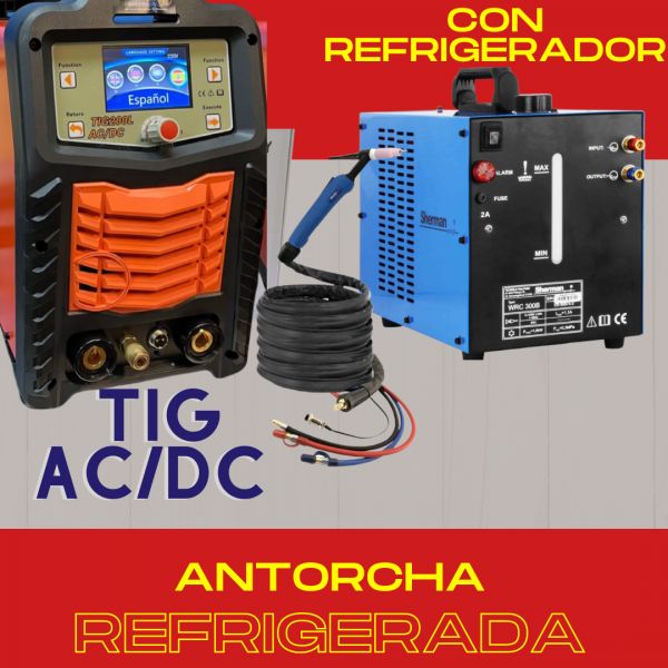 SOLDADOR TIG AC DC PROFESIONAL ETW + REFRIGERADOR Sherman WRC 300B