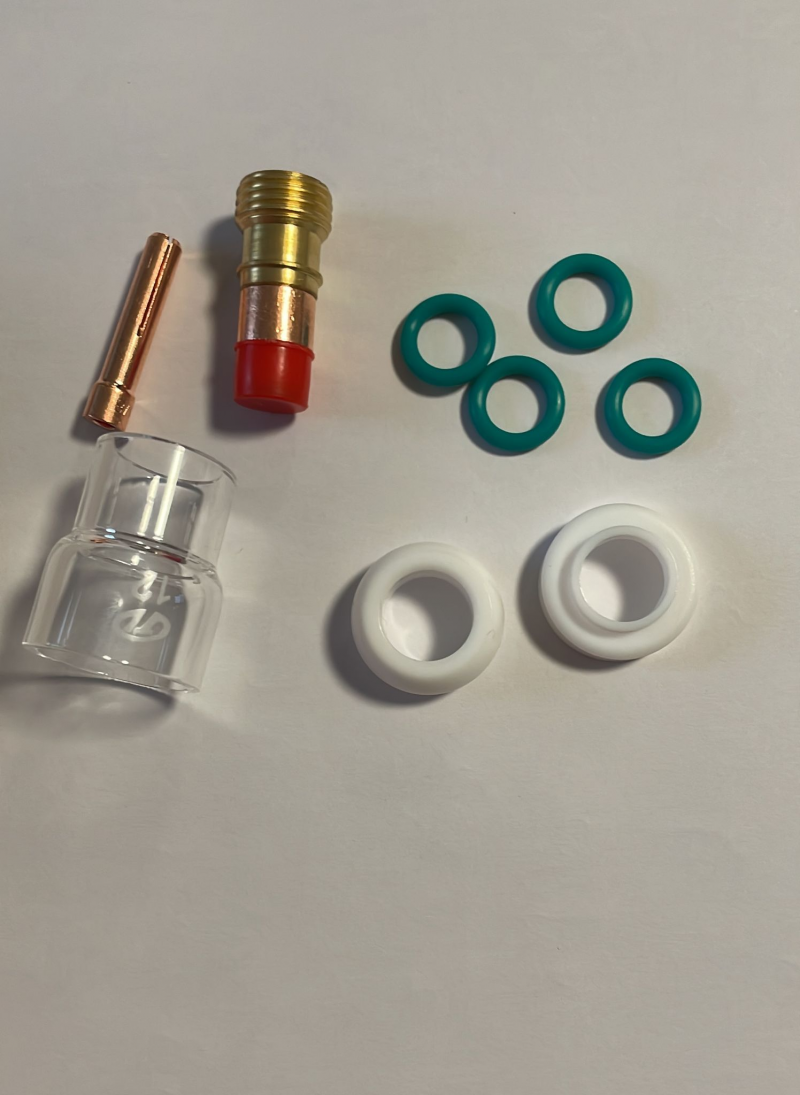 Kit tig lens tobera cristal WP-17/18/26 PYREX(para tungsteno 1,6 mm)