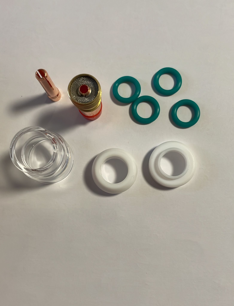 Kit tig lens tobera cristal WP-17/18/26 PYREX(para tungsteno 1,6 mm)