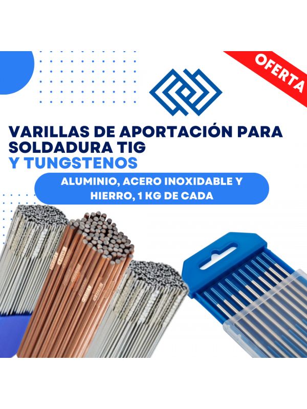 ???? Pack varillas TIG + tungstenos ???? Aluminio, Inoxidable y Acero (kit completo)