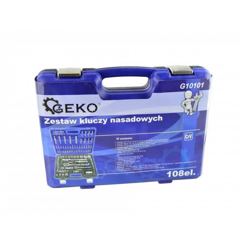GEKO JUEGO DE LLAVES DE VASO Y TORX 108 elementos.