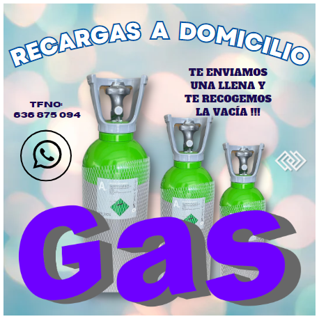 RECARGA Botella de GAS ARGON (elige botella y gas)