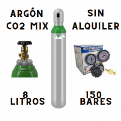 BOTELLA DE ARGON/CO2 8 LITROS + MANOMETRO