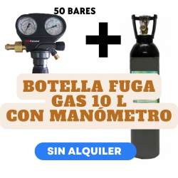 Botella fuga Gas 10 litros (nitrógeno mezcla)+ Manometro