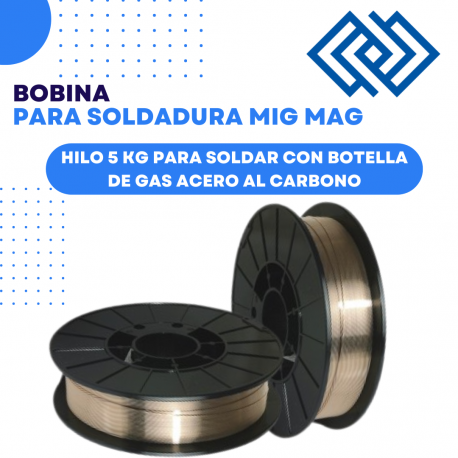 BOBINA DE HILO PARA ACERO AL CARBONO ER70S-6- 1,2 MM (1 ROLLO DE 5 KG)