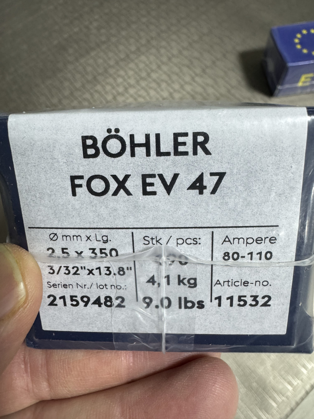 Electrodo básico E7016 Böhler 2,5 x 350 mm | 4,1 kg (190 unidades)
