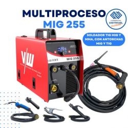 SOLDADOR MULTIPROCESO VECTOR MIG255 CON ANTORCHA TIG