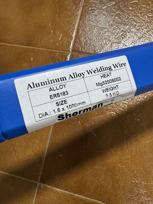 VARILLA DE APORTACION TIG DE ALUMINIO 1,6 MM ER 5183 (2,5 KG)