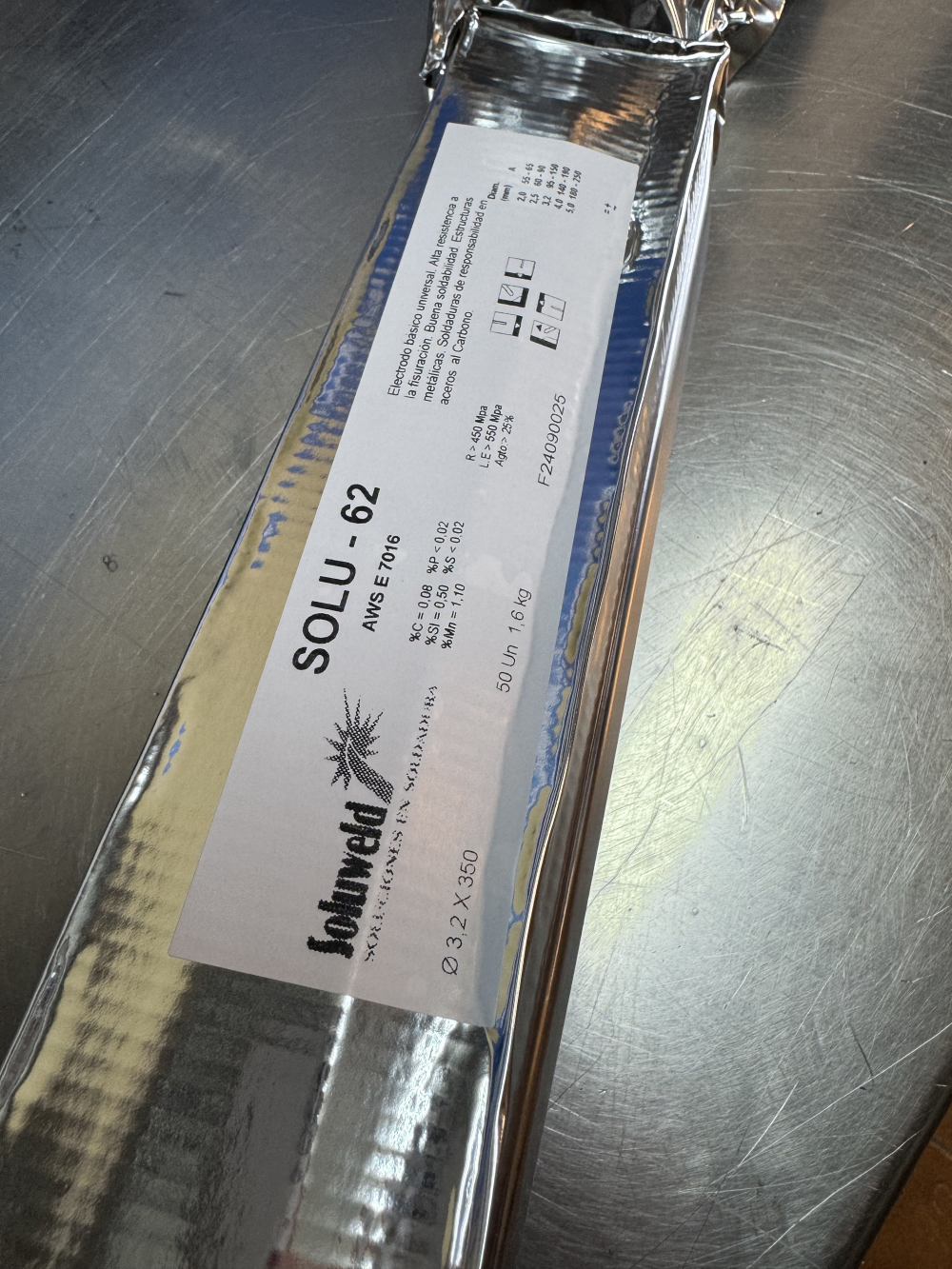 ELECTRODO BASICO 7016 SOLU 62 SOLUWELD 3,2mm