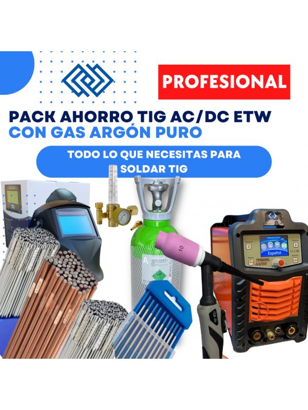 PACK AHORRO TIG AC DC ETW Nº 38 botella 10l