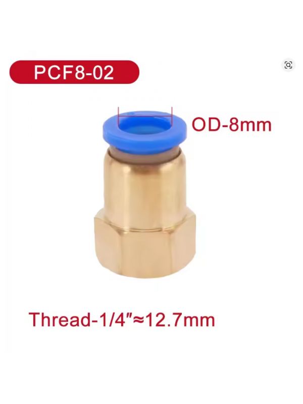 ENCHUFE RÁPIDO NEUMÁTICA PARA MANGUERA 8 MM ROSCA 1/4 GAS HEMBRA