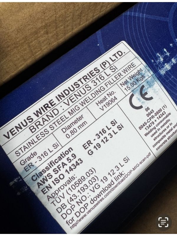 HILO ACERO INOXIDABLE 316 LSi (15 KG) 0,8 MM HILO ACERO INOXIDABLE 316 LSi (15 KG) 0,8 MM