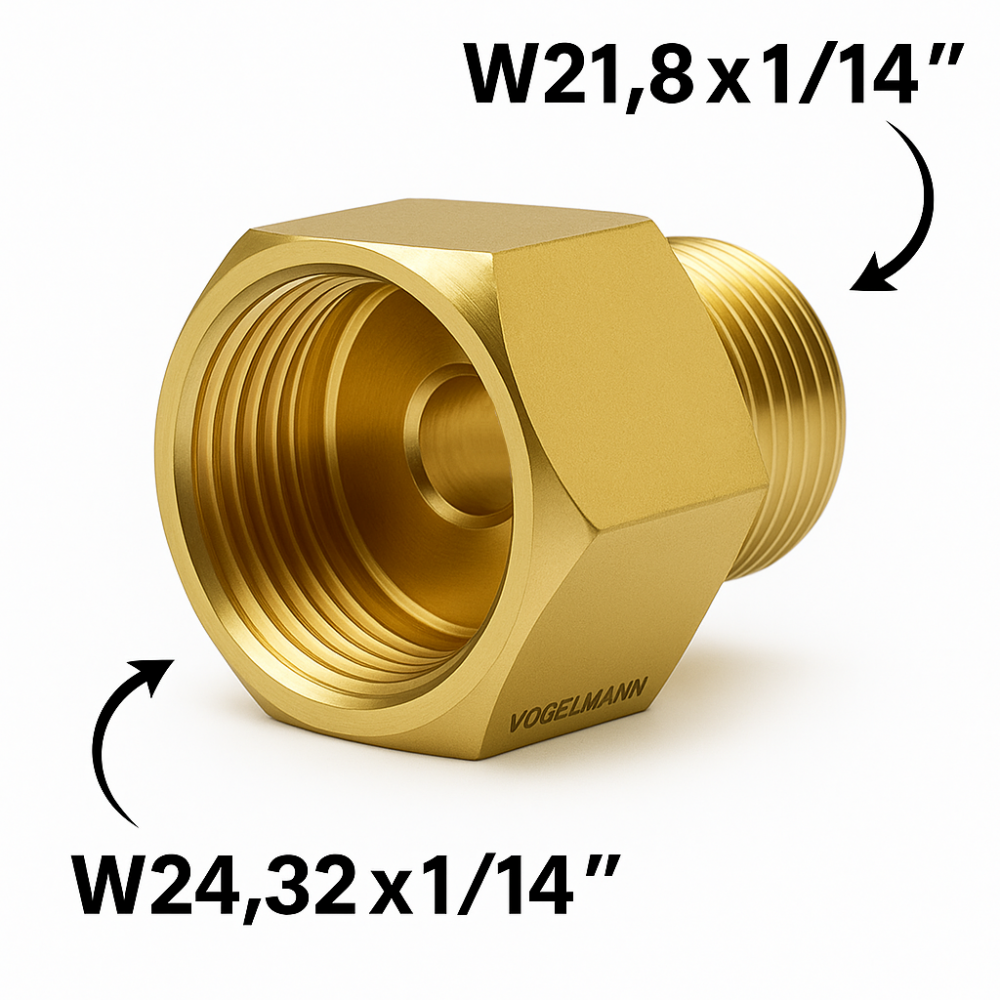 Adaptador Reducción de W24.32x1/14" - W21.8x1/14"