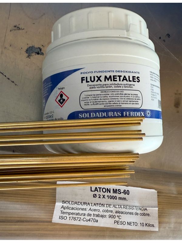 Varillas laton 2,0 mm y fundente