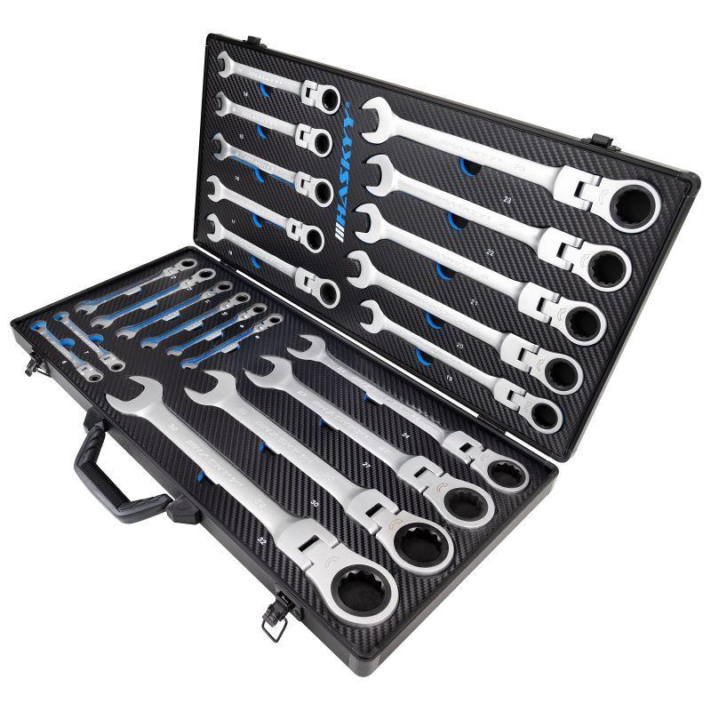 Juego de Llaves Combinadas I 6-32 mm fijas y trinquete HASKYY 22 piezas