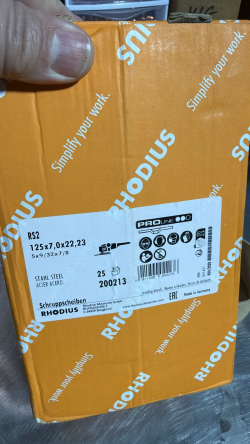 DISCO DESBASTE KSM 125 X 7,0 X 22,23 RHODIUS (CAJA 25 UNIDADES) ESCALA