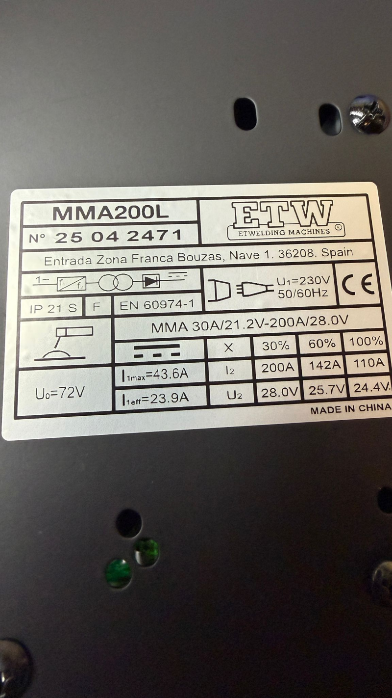 SOLDADOR MMA 200L ETW