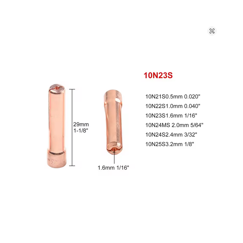 PORTA TUNGSTENO Stubby LENS TIG WP 26 17 18 (elige tamaño) PORTA TUNGSTENO Stubby LENS TIG WP 26 17 18 (elige tamaño)