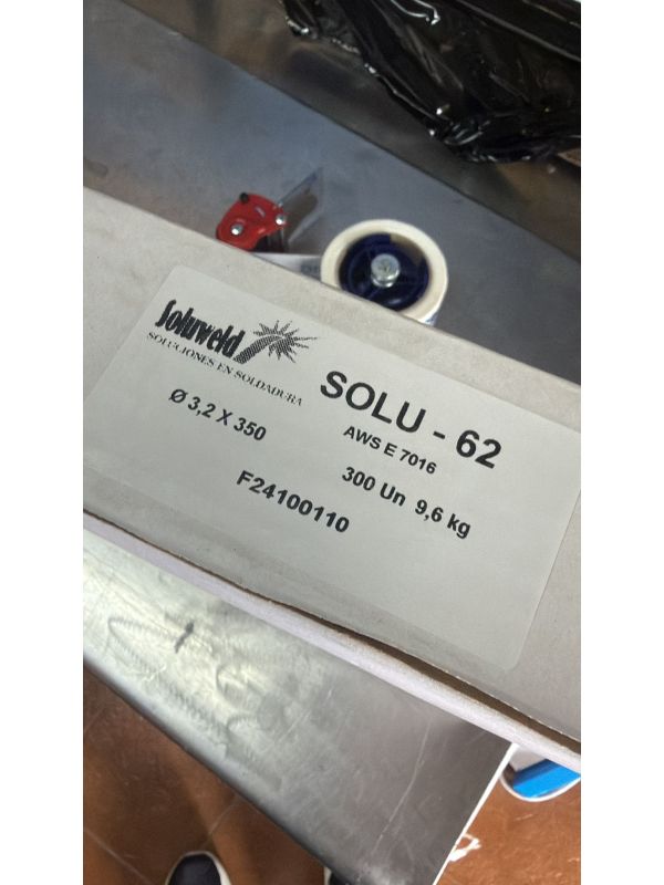 ELECTRODO BASICO 7016 SOLU 62 SOLUWELD 3,2mm CAJA 9,6 KG