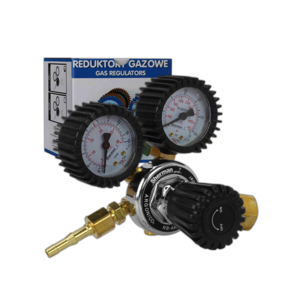 -MANOMETRO MANOREDUCTOR ARGON Regulador de gas Argon/CO2 200 bar Sherman