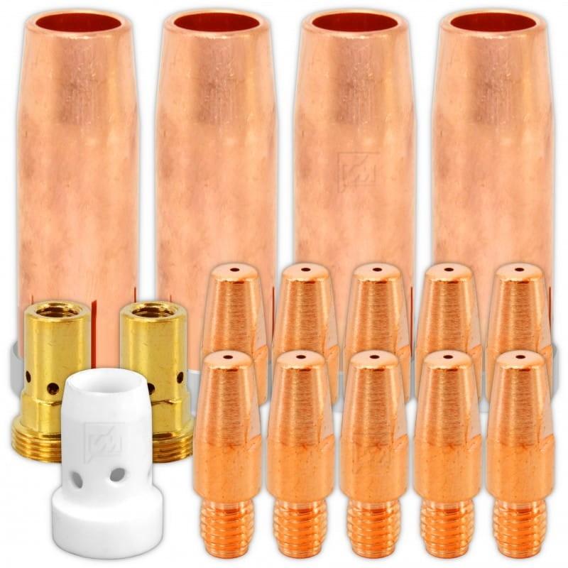 KIT DE RECAMBIOS PARA ANTORCHA DE SOLDADURA MIG MB501 - 17 PIEZAS