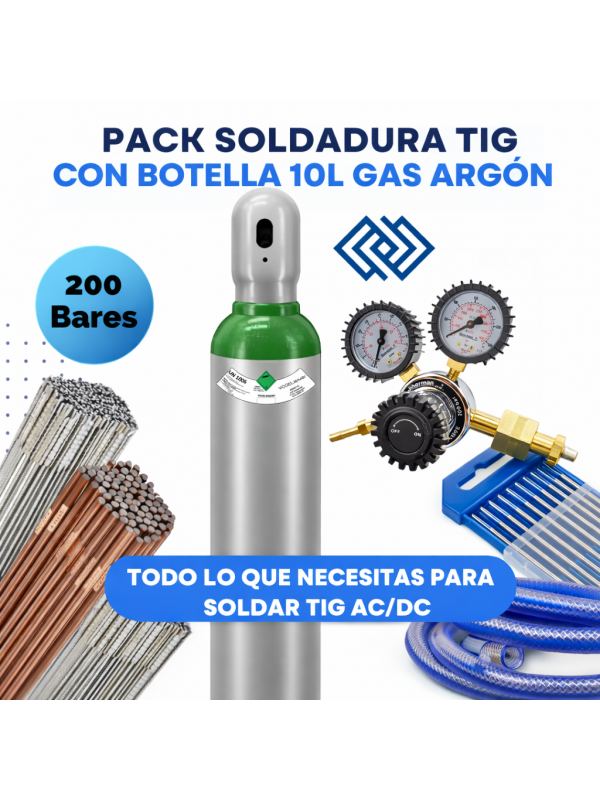 PACK AHORRO SOLDADURA TIG DC 10L – LISTO PARA USAR