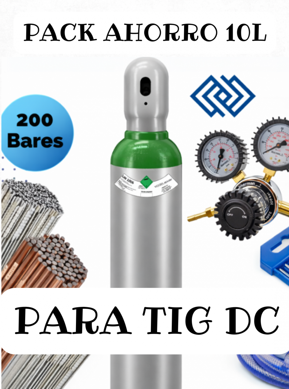 PACK AHORRO SOLDADURA TIG DC 10L – EQUIPO COMPLETO LISTO PARA USAR
