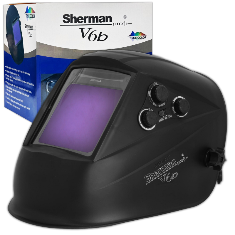 Casco de soldadura automático Sherman V6b True Color DIN 5-13