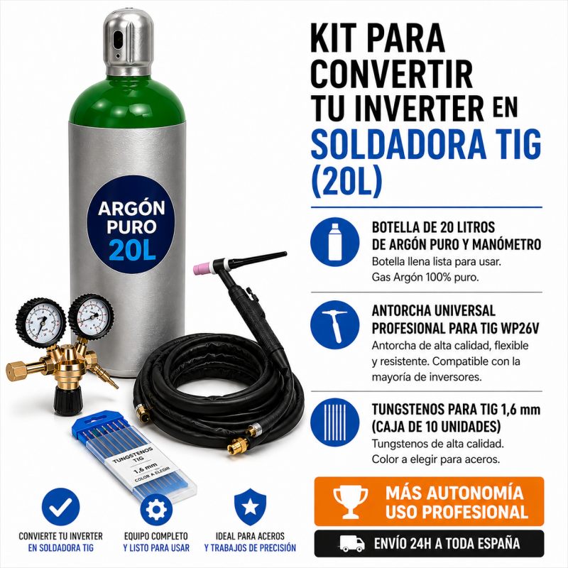 KIT PARA CONVERTIR TU INVERTER EN UNA SOLDADORA TIG(20L)