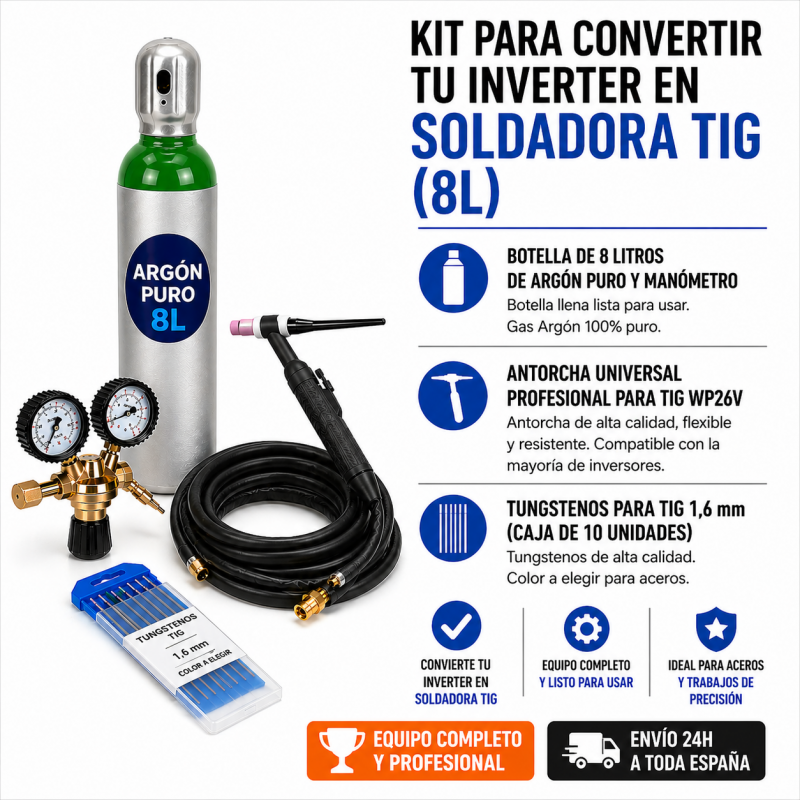 KIT PARA CONVERTIR TU INVERTER EN UNA SOLDADORA TIG(8L)