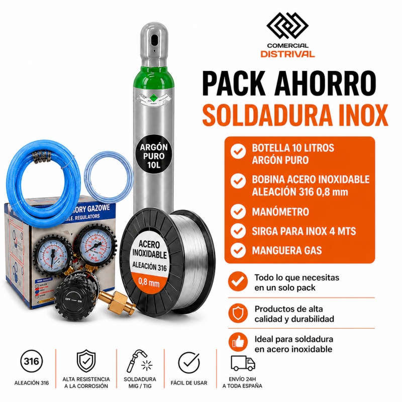 PACK AHORRO MIG INOX 10L