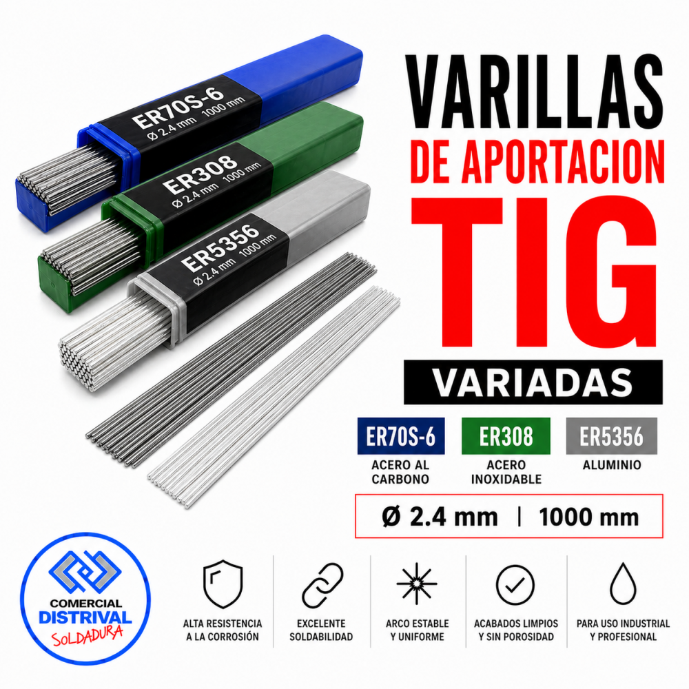 Varillas variadas TIG (ALUMINIO+INOX+ACERO)