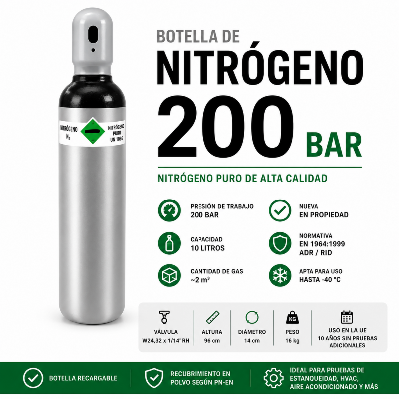 Botella de Nitrógeno 10 litros