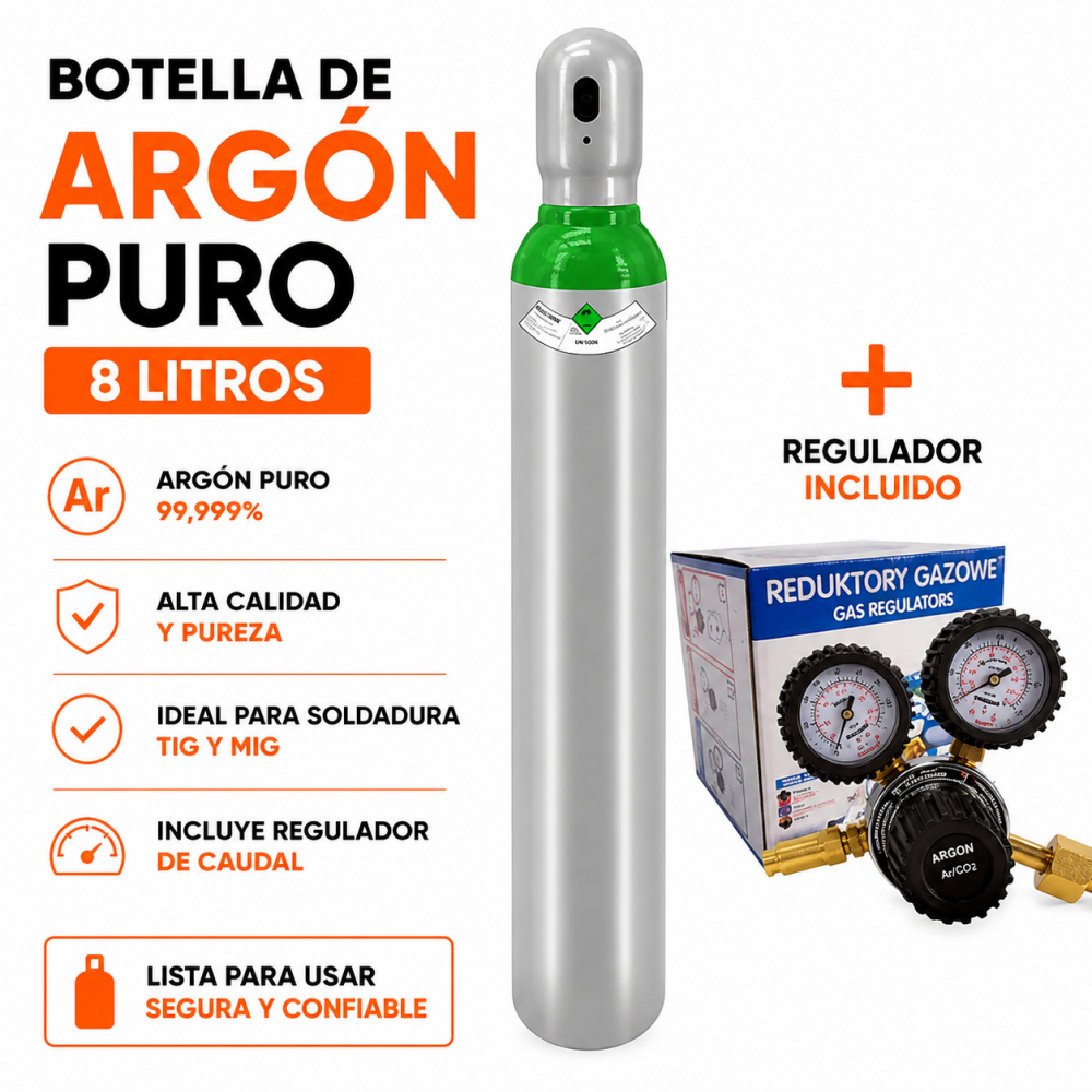 Botella 10L Argon + Regulador Exakt Vogelmann