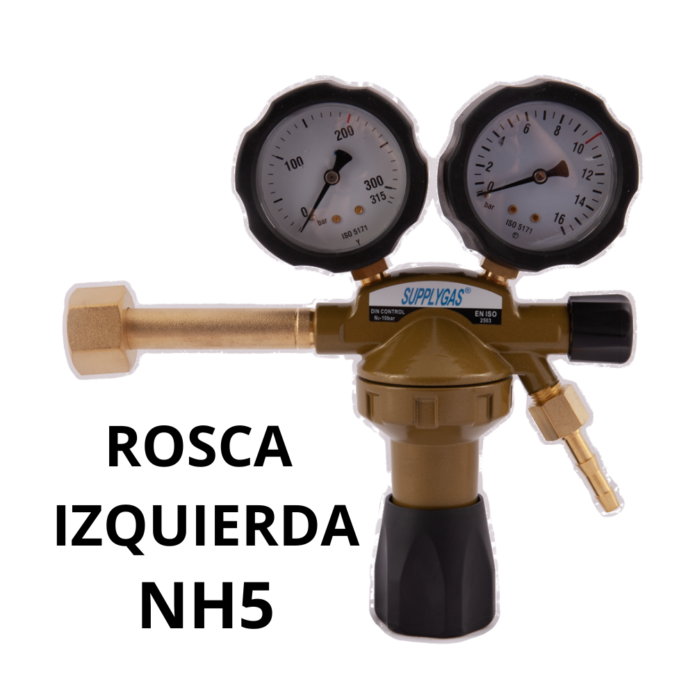 Regulador manorreductor profesional Supplygas AS0406045 para Formingas 200 bar rosca izquierda