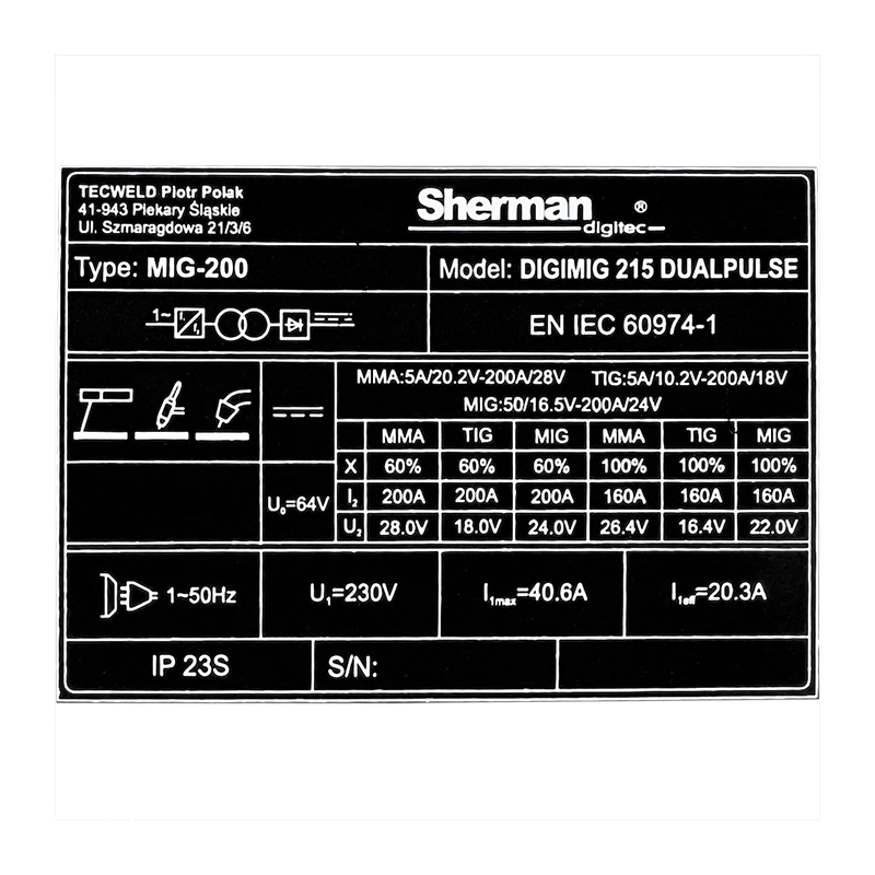 Sherman DIGIMIG 215 Dualpulse 4 RODILLOS