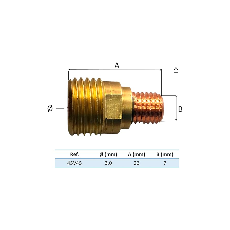 DIFUSOR GAS LENS TIG WP 9/20/25 (elige tamaño)
