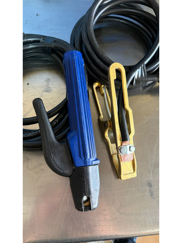Conjunto Pinza de Masa y Porta electrodo con cable 4 M CON CONECTORES DE 25 MM Conjunto Pinza de Masa y Porta electrodo con cable 4 M CON CONECTORES DE 25 MM