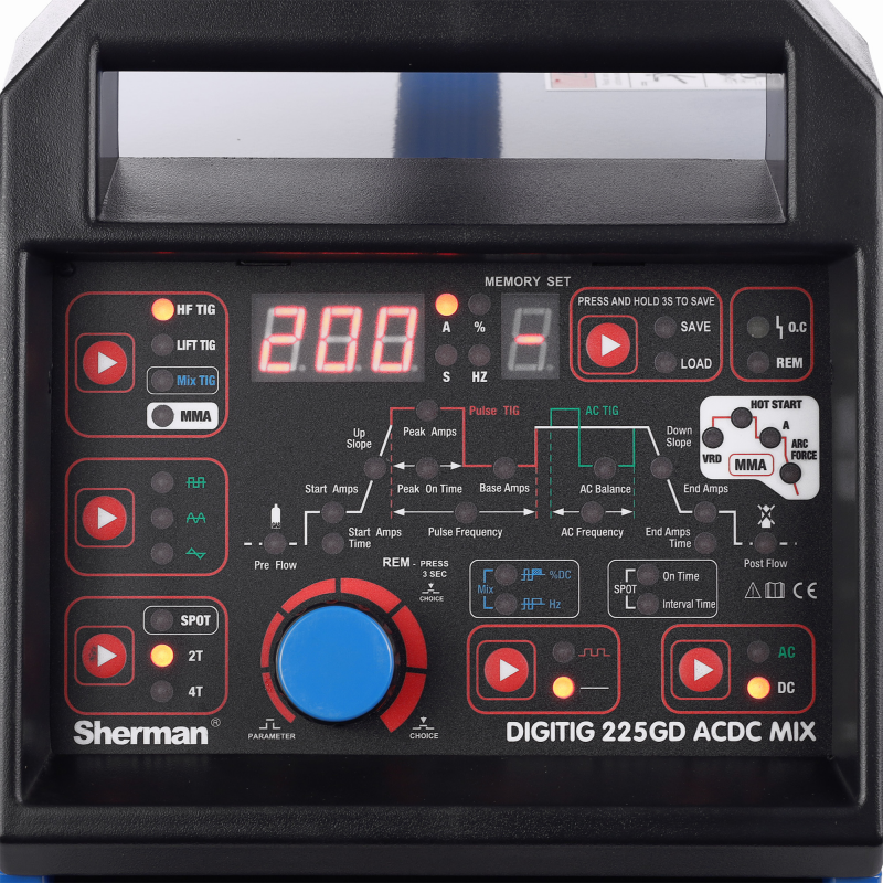 Soldadora inverter Sherman DIGITIG 225GD AC/DC MIX