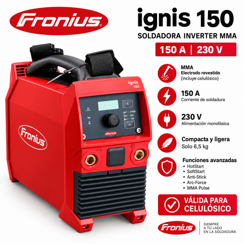 Soldadora Fronius Ignis 150 MMA 150A 230V- VALIDA PARA CELULOSICO