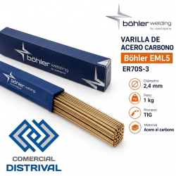 Varilla de Acero Carbono Böhler EML5 ER70S-3 2,4 mm 1 kg