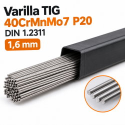 Varilla TIG 40CrMnMo7 P20 DIN 1.2311 1,6 mm 5 KG